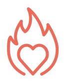 Fired up heart icon