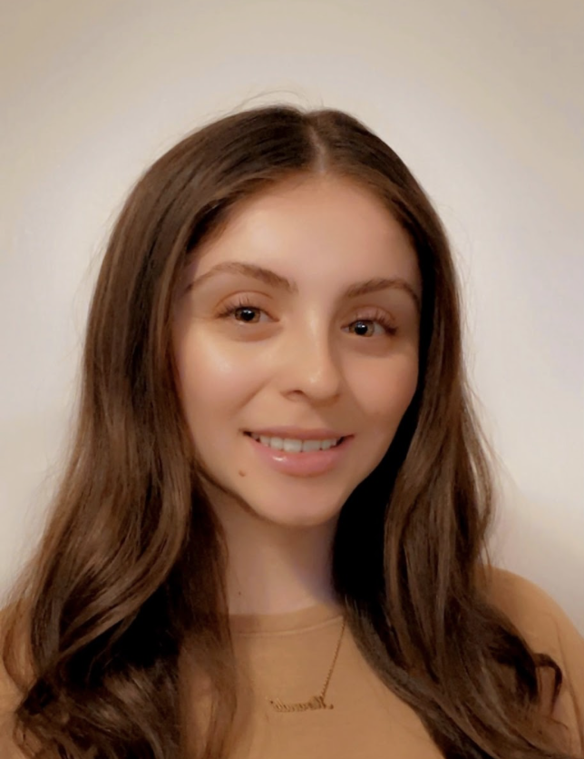 Woman with long hair smiling